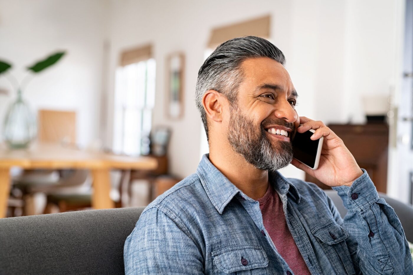 man talking on phone